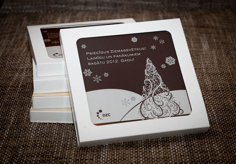 White Gift Box - Promotional Chocolate Bar in a box, 250g