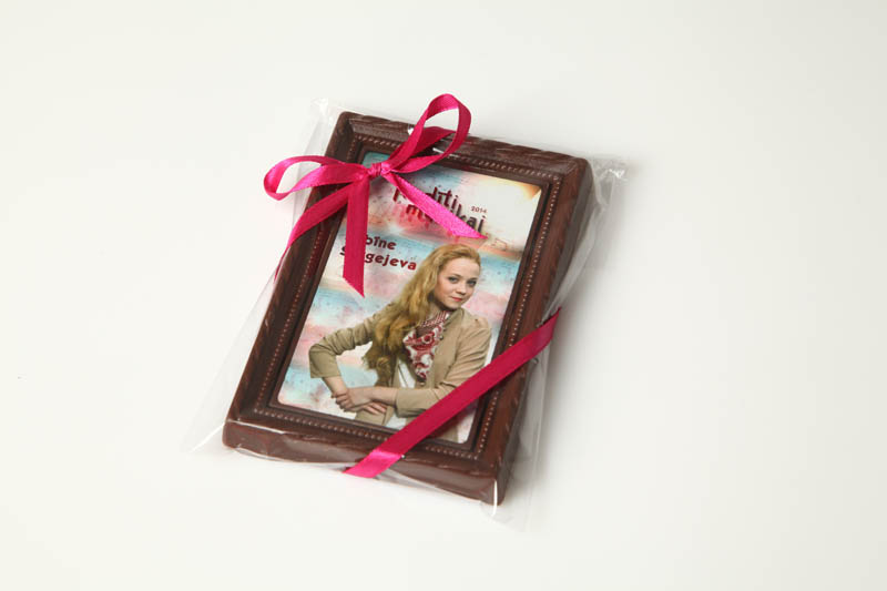 Anniversary Gifts - Framed Chocolate Picture in a Polybag with Ribbon, 90g