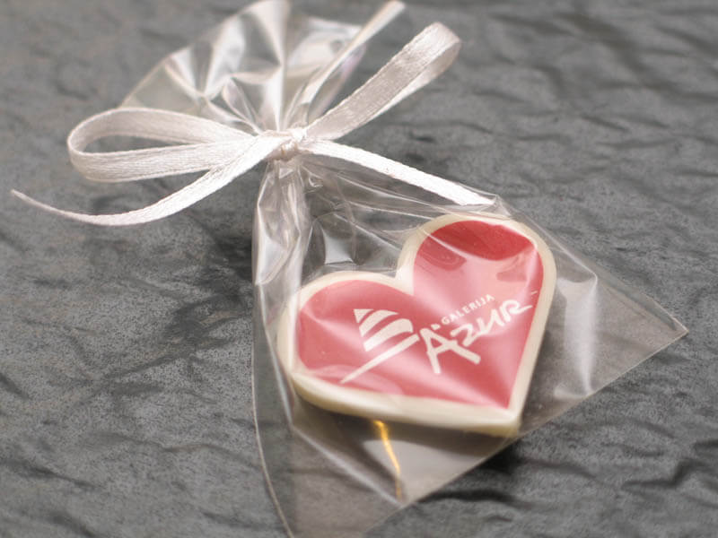 Shopping Center Marketing - Chocolate Heart in a Bag with Ribbon, 3g