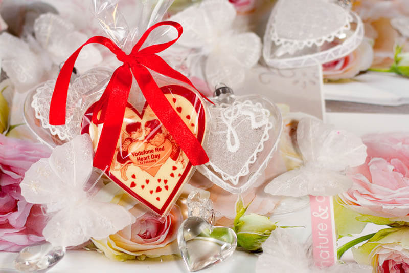 Small Gifts - 30g Chocolate Heart in a Bag with Ribbon