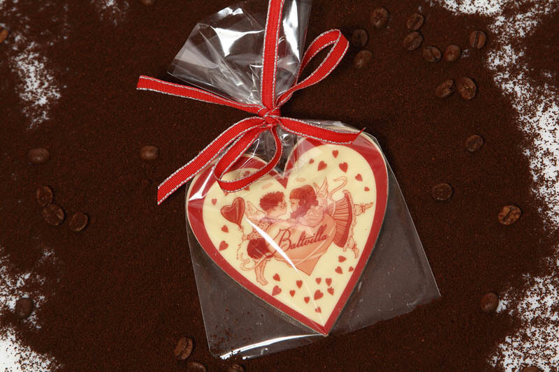 Printing On Chocolate - Chocolate Heart in a Bag with Ribbon, 30g