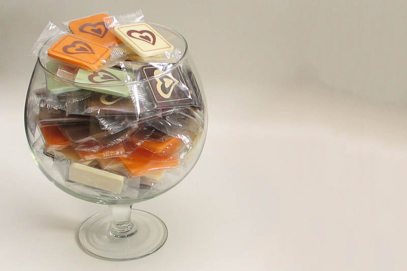 Glass Bowl Sweets - Promotional Chocolate Bar in a Polybag, 7g