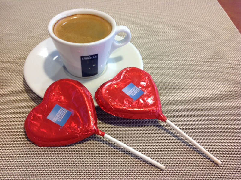 Chocolate heart on a stick in red foil, 30g
