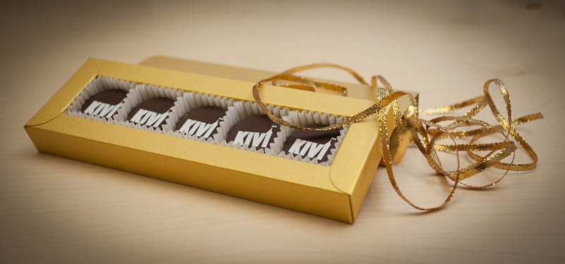 Golden Box - 5 Pralines with Hazel Nut Cream Filling in a box, 65g (13g x 5 pc)