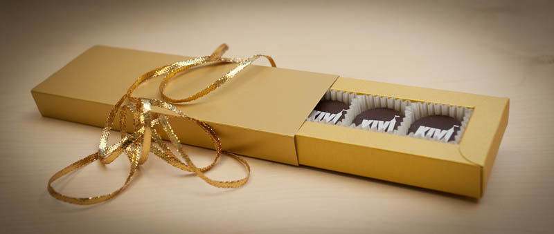 Golden Box - 5 Pralines with Hazel Nut Cream Filling in a box, 65g (13g x 5 pc)