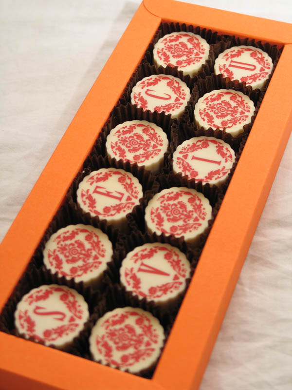 Printing On Chocolate - 12 Pralines with Hazel Nut Cream Filling in a box, 156g (13g x 12 pc)