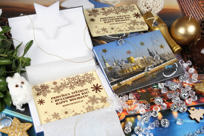 Unique Christmas Gifts - Promotional Chocolate Bar in a box with magnet, 275g