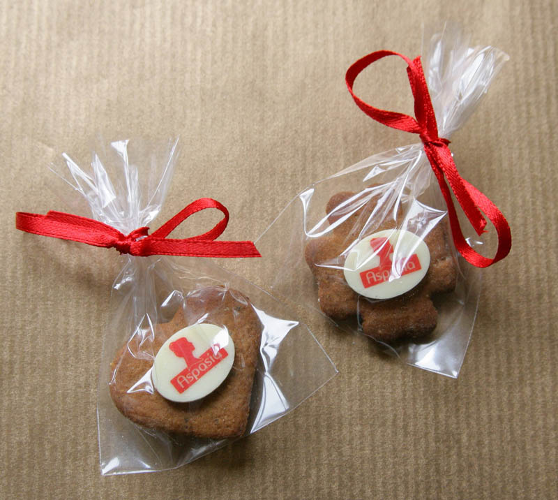 Fortune Gift - Gingerbread biscuit / Pepper Cookie with Chocolate in a Polybag with Ribbon, 5g